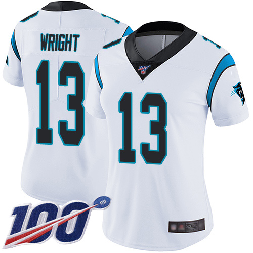 Carolina Panthers Limited White Women Jarius Wright Road Jersey NFL Football 13 100th Season Vapor Untouchable